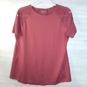 Avia womens cycling shirt size Large (12-14) pink, with sheet sleeves